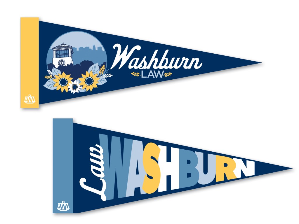 Two Washburn Law pennants